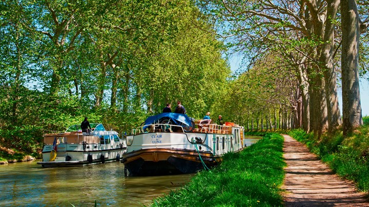 clair de lune barge on a sunny canal