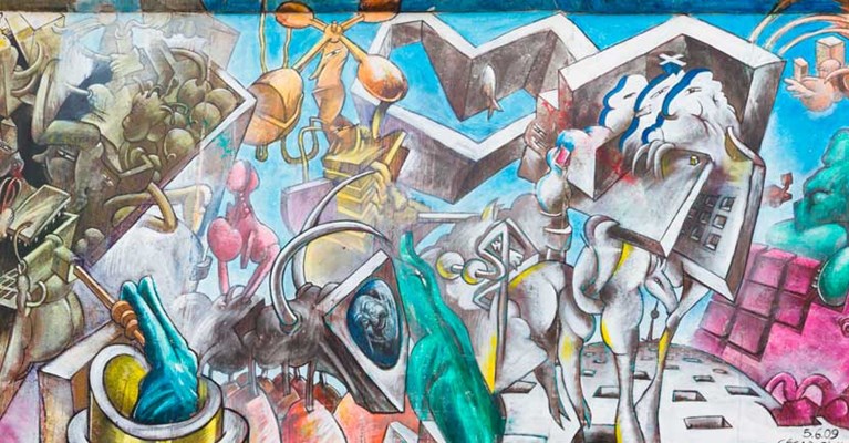 a colourful mural