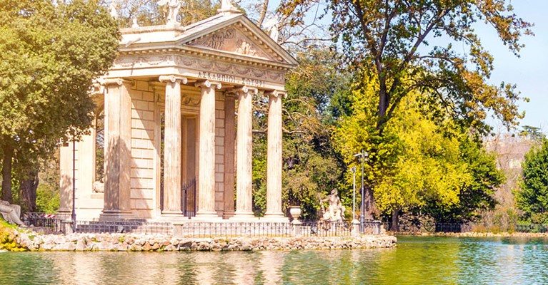 A body of water in a park