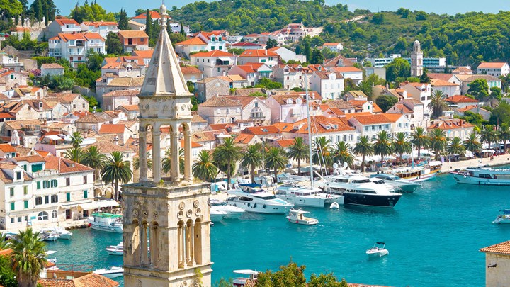 hvar croatia harbour with yachts
