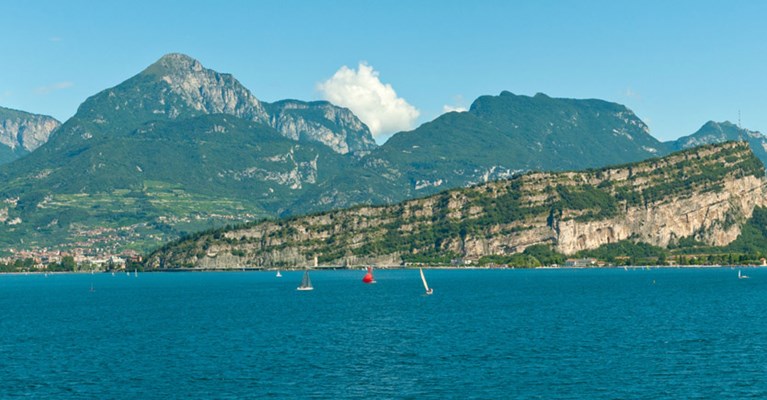 A mountainside lake