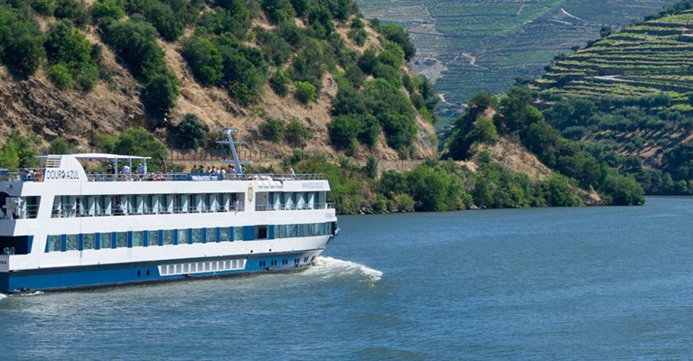 Cruiseship on a river