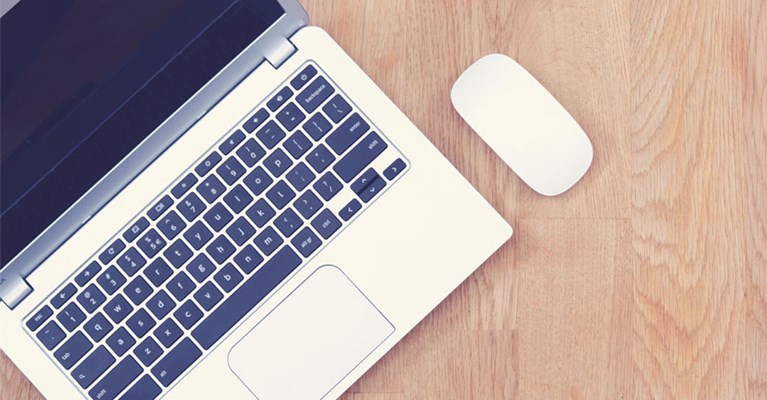 A laptop on a desk