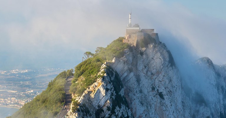 A building on a mountaintop