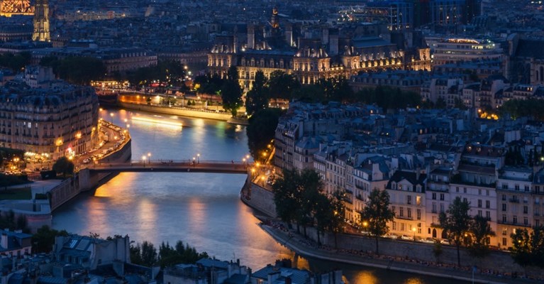 Paris cityscape at night