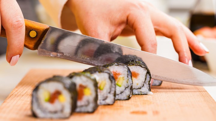 sushi being prepared