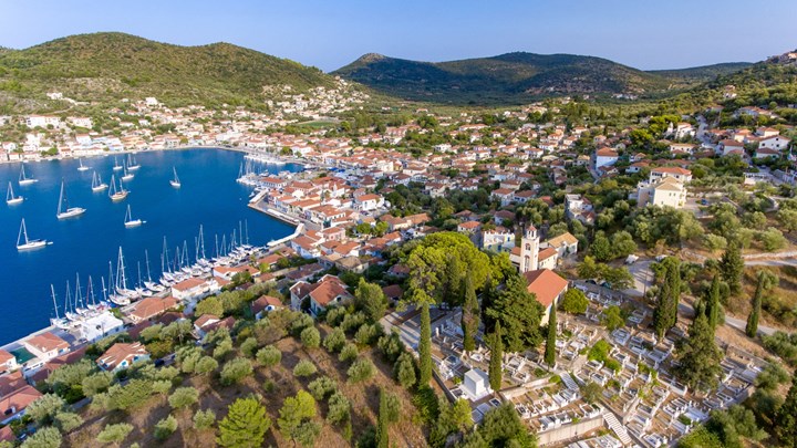 aerial shot of ithaca, greece