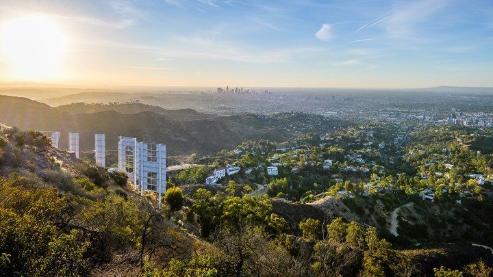 hollywood hills sign, los angeles landscape