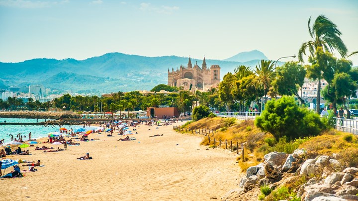 sunny beach in palma de mallorca