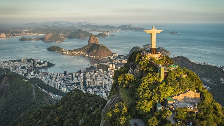 aerial shot of christ the redeemer, rio de janeiro