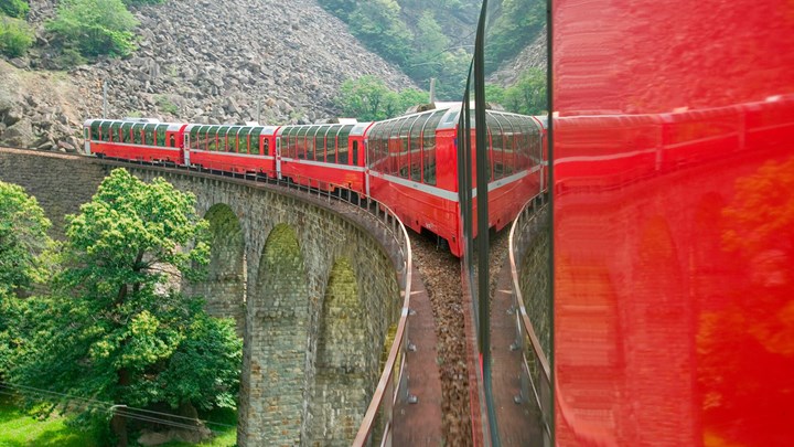 train on viaduct