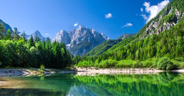 Triglav mountain view on a sunny day