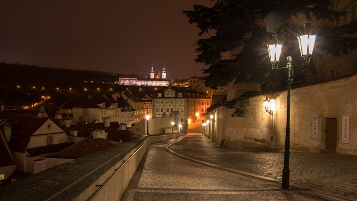 Prague at night time