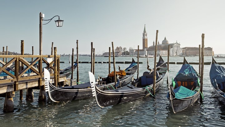 Lagoon and boats in Venice