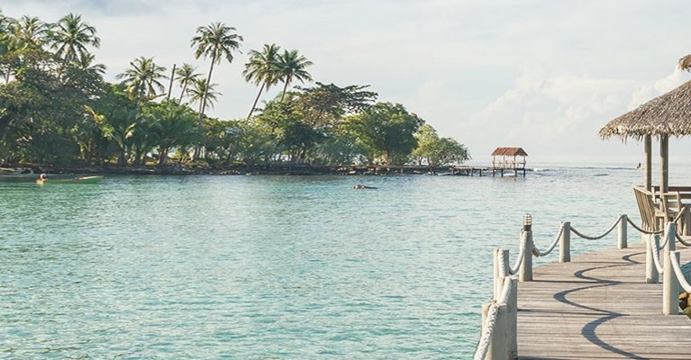 pier on a tropical body of water